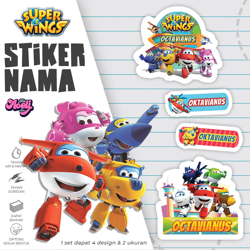 

LABEL NAMA | STIKER NAMA TEMA SUPER WINGS - MINECRAFT