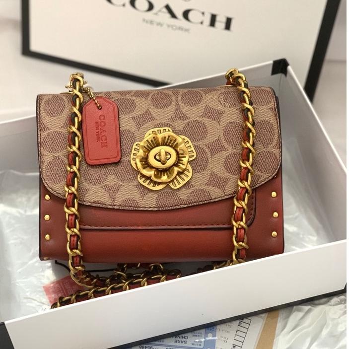 Garansi Aman TAS SELEMPANG WANITA CH CH050 TALI RANTAI PANJANG FREE BOX EKSKLUSIF PREMIUM IMPORT