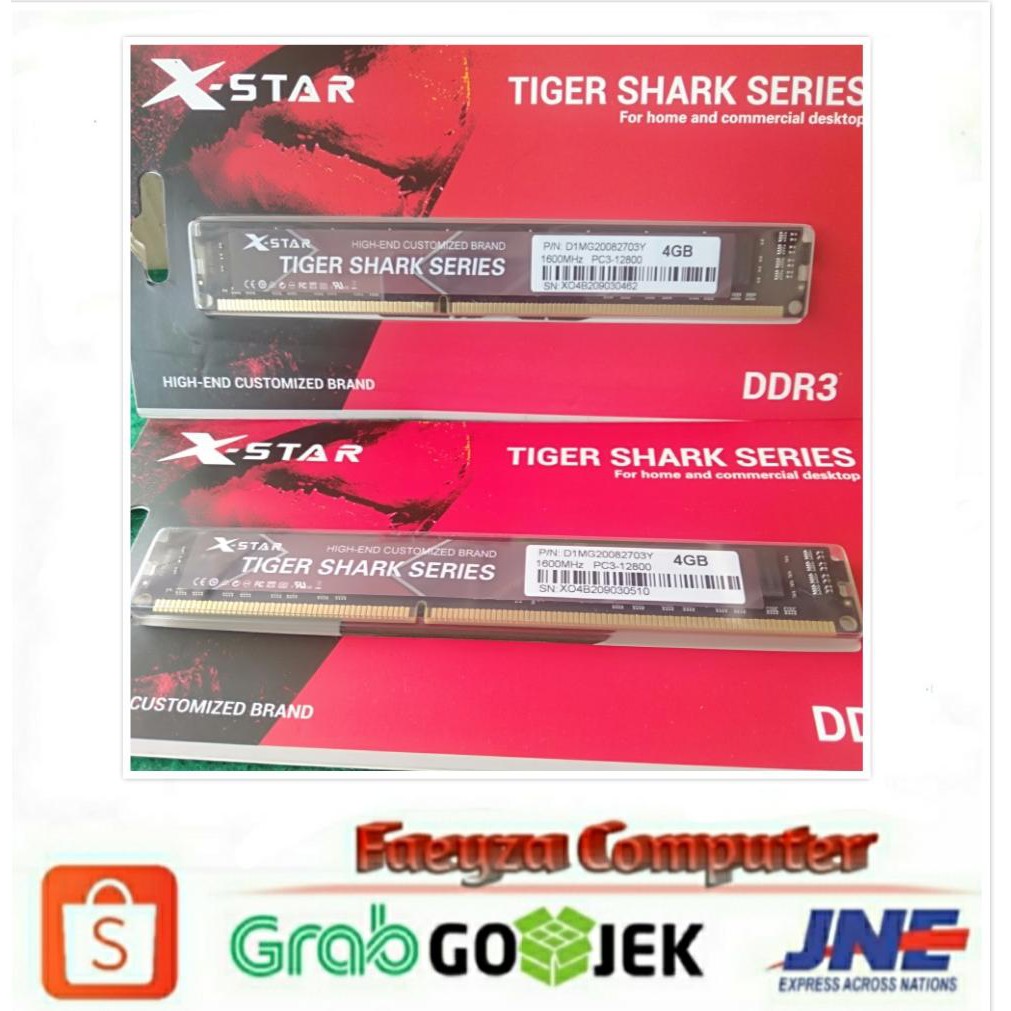 MEMORI RAM DDR 3 4GB XSTAR TIGER SHARK