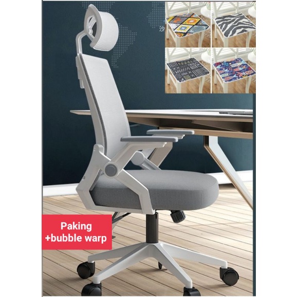 Kursi Kantor,Kursi Gamer,Kursi Sesuai Foto Iklan-D825WhiteGrey+bubble