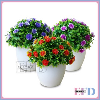 ELFYDO Pot  Bunga Hias Tanaman  Bunga Plastik Dekorasi 