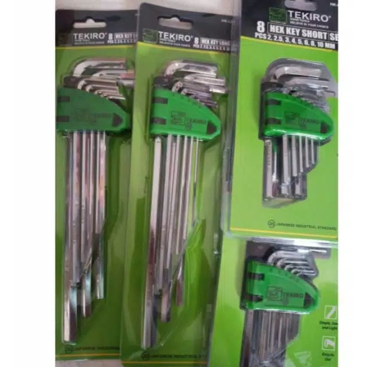 TEKIRO KUNCI L SET 8 PC PANJANG &amp; PENDEK 2-10MM / HEX KEY SET 8 PCS LONG