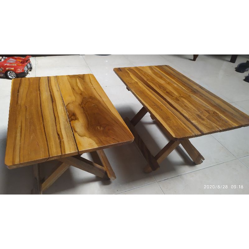 Meja Lipat Dampar Kayu Jati 60cm