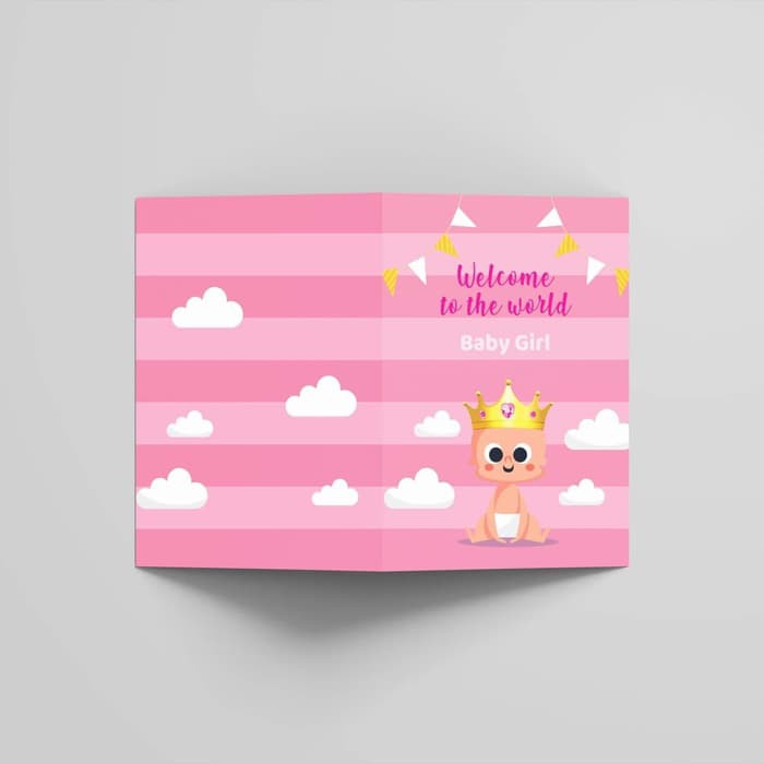 Kartu Ucapan Bayi Lahir Newborn Greeting Cards Boy Girl Fancy Murah