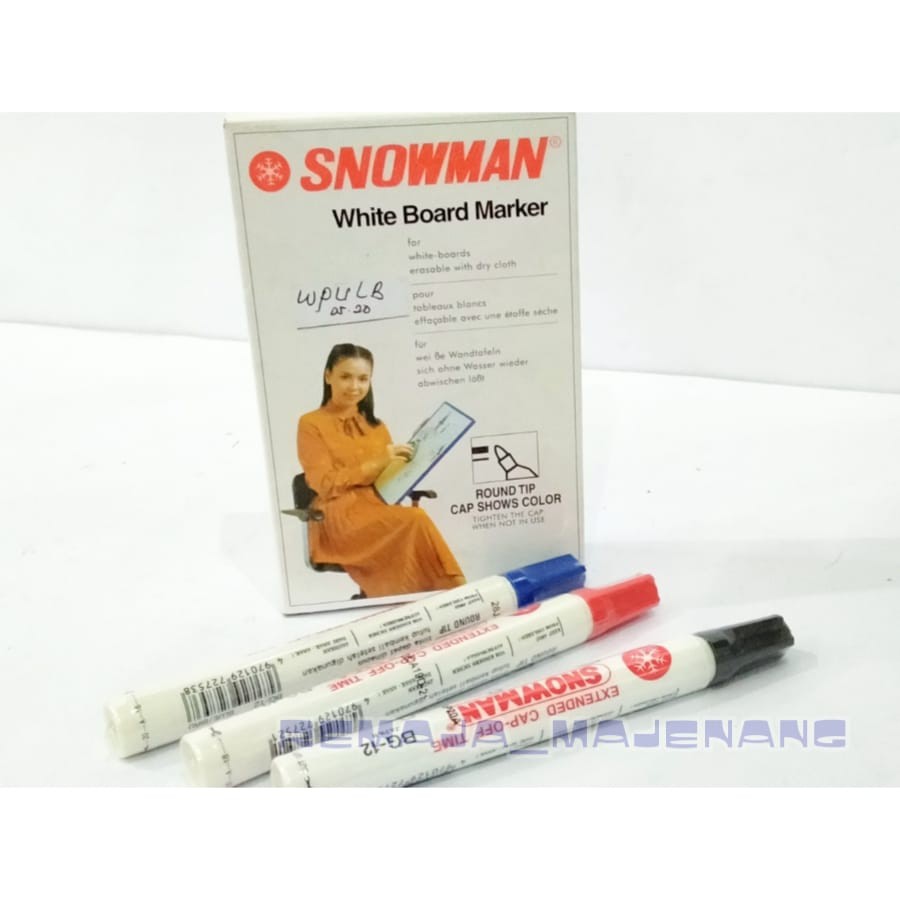 

( PACK ) SPIDOL SNOWMAN WHITE BOARD BOARDMARKER SNOWMAN SPIDOL NON PERMANENT