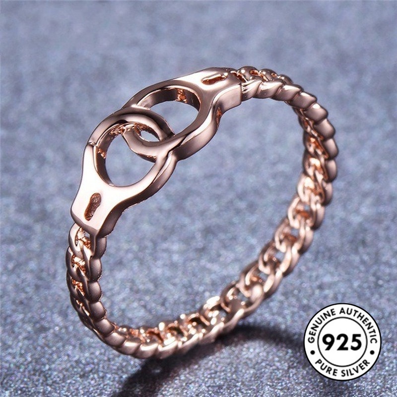 Cincin Bahan S925 Silver 18k Warna Rose Gold Untuk Wanita