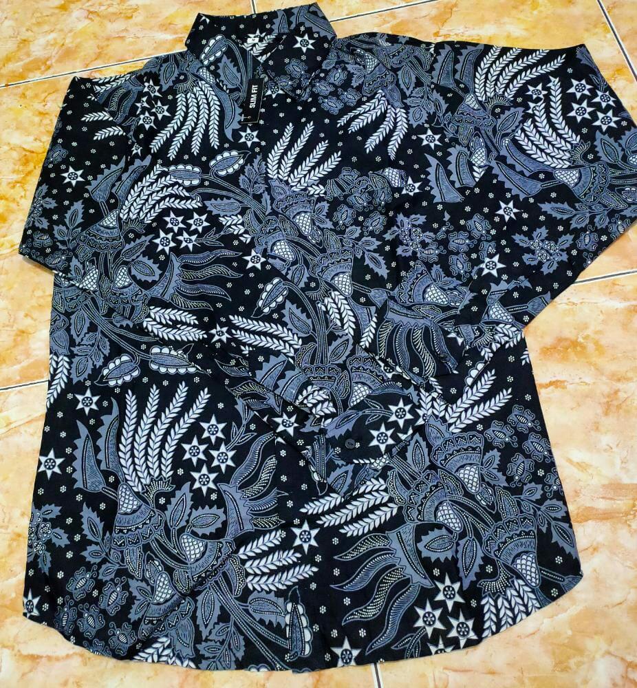 Kemeja Batik Pria Lengan Panjang Katun Manggar Ireng Hem Batik Cowok Modern Slimfit Style & Quality