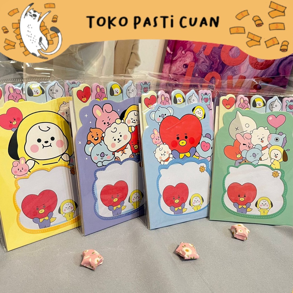 

sticky notes lipat pembatas buku karakter korea kartun lucu cat bisa COD termurah import notes lucu imut fancy unik