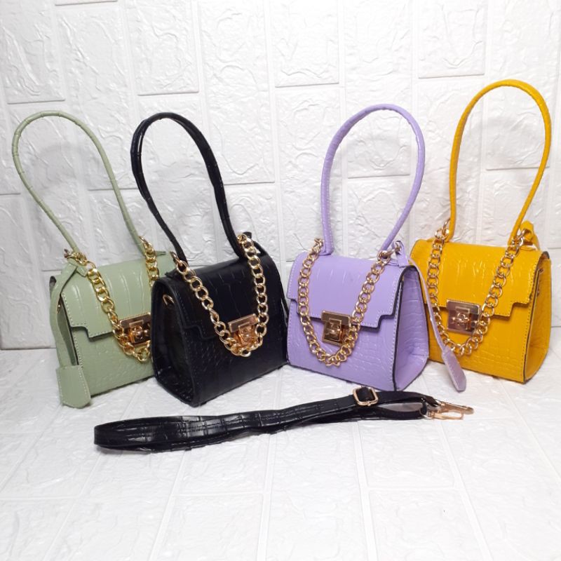 [READY STOCK] MINIBAG TAS VIRAL TAS MINI WANITA SUPER IMUT MICRO CROCO BAG || FREE GIFT