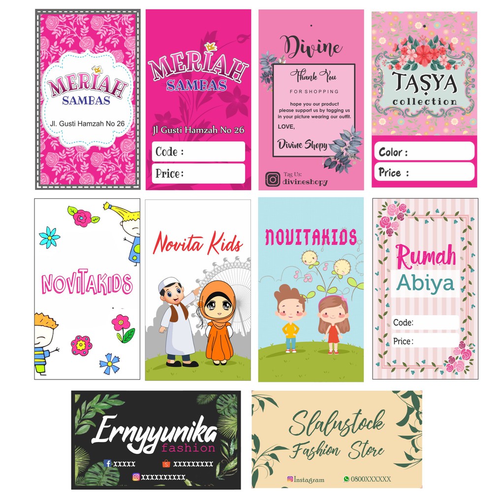 

Hang Tag baju / Pricetag Hangtag / label harga pakaian [FREE DESAIN]