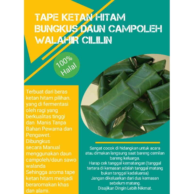 

Tape Ketan hitam Khas Cililin/walahir tape manis / tape murah Pcs paketan acara