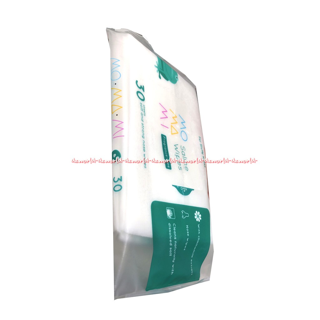 Momami Saline Wipes 30pcs Tissue Basah For Noses Hidung Mo Ma Mi Hijau