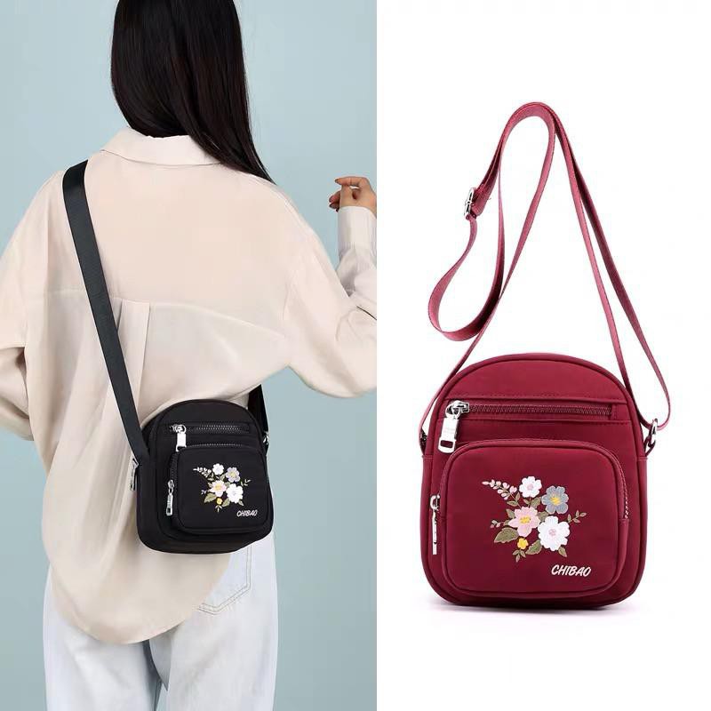 Tas Selempang Tas Wanita Import Jinjing Dan Selempang Chibao Mini Cb Cb Bordir Bunga Parasut