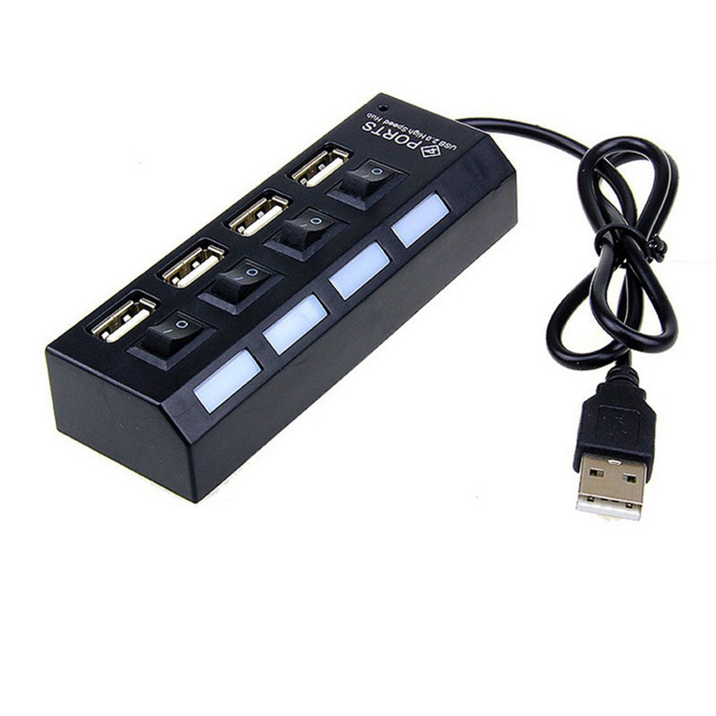 USB Hub 4 Port dengan Tombol ON/OFF dan LED Indicator