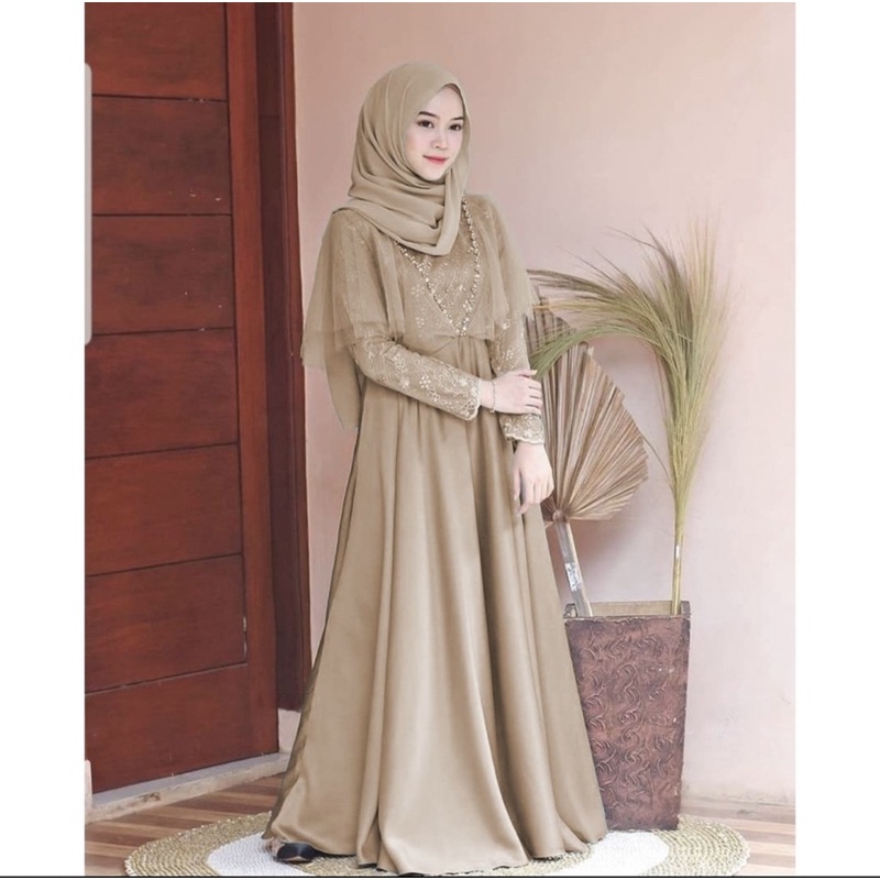 XC-Maxi Edeline/Maxi Tile Mutiara/Maxi Terbaru/Maxi Dress Edeline/Gamis Pesta