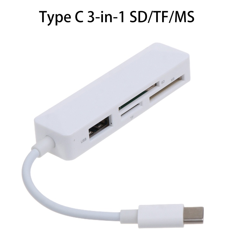 Btsg USB C Ke Micro-SD Memory Card Reader Adaptor Kamera 3-in-1 Untuk Laptop