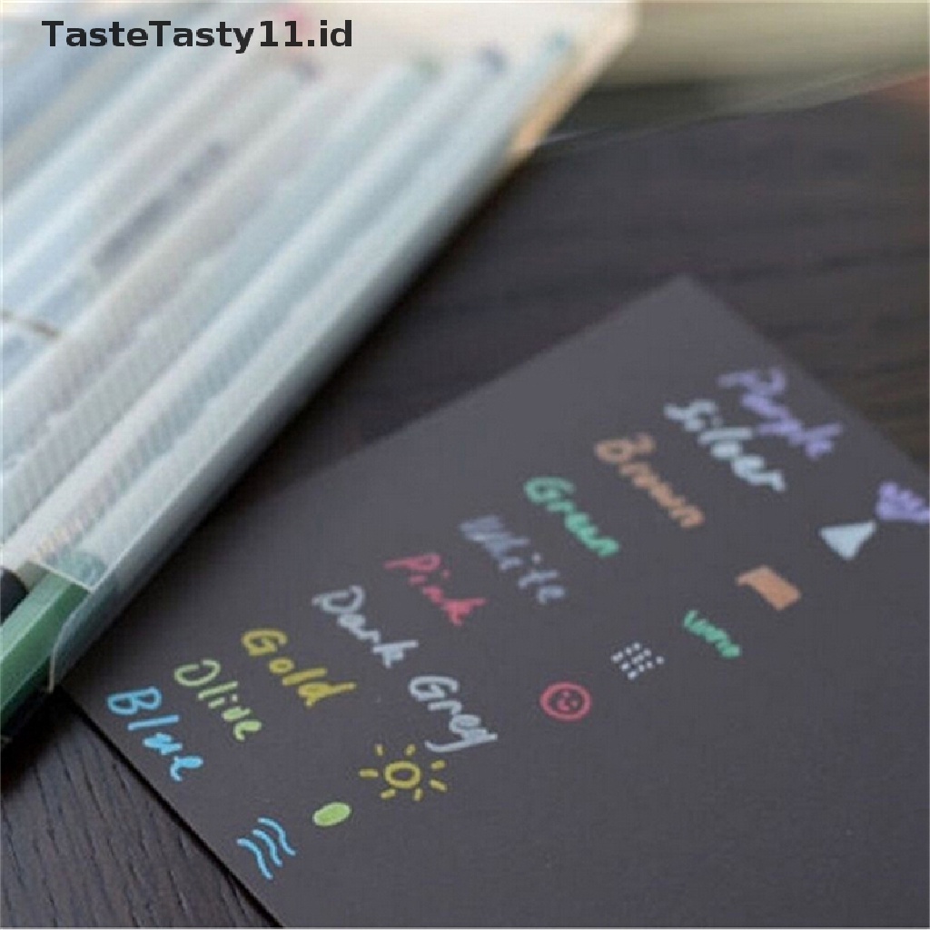 10 Pcs / Set Pensil Marker Warna Metalik Tahan Air Untuk Album DIY