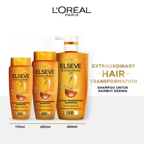 ★ BB ★ L'Oreal Paris Elseve Extraordinary Oil Ultra Nourishment Shampoo 170ml - 280ml - 450ml | Loreal Hair Care