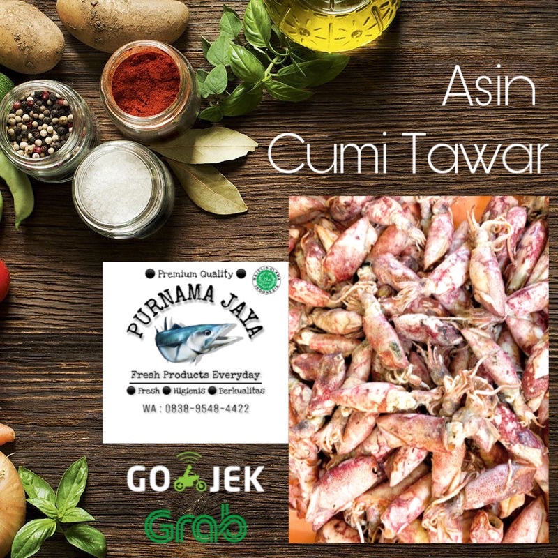 

asin cumi tawar 100g segar bandung purnamajaya