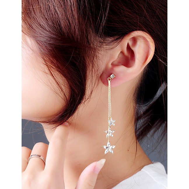 LRC Anting Tusuk Fashion Flower Butterfly Flower Earrings D13935