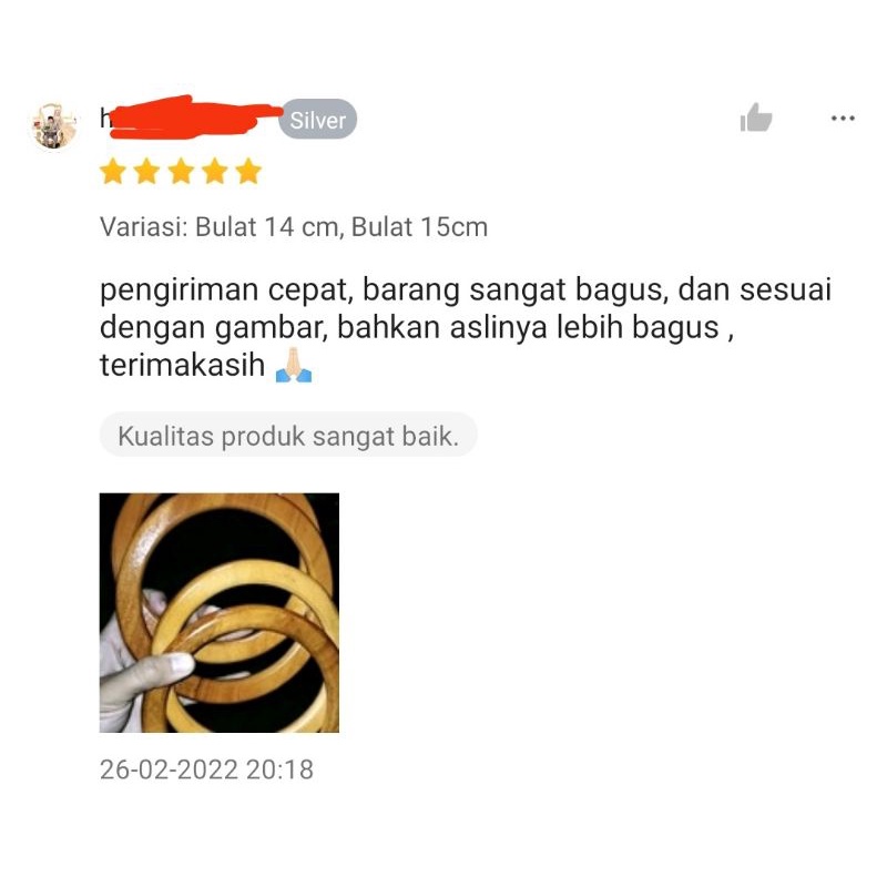 Sepasang handle kayu berbagai ukuran