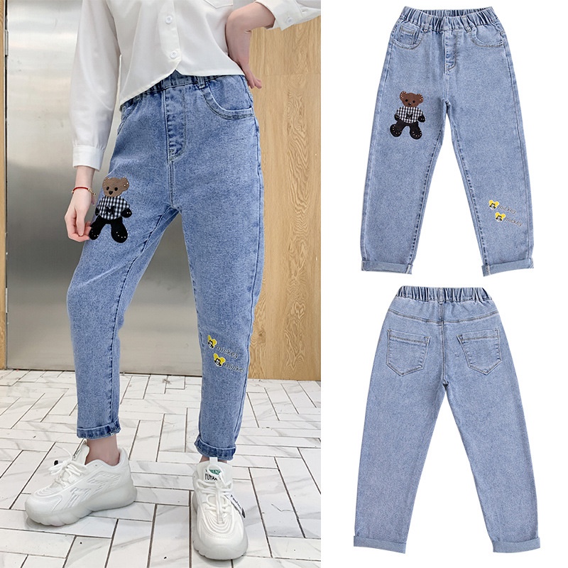 Celana Jeans Panjang Anak Pants Anak Perempuan Import Size L-6XL Usia 3-10 Thn