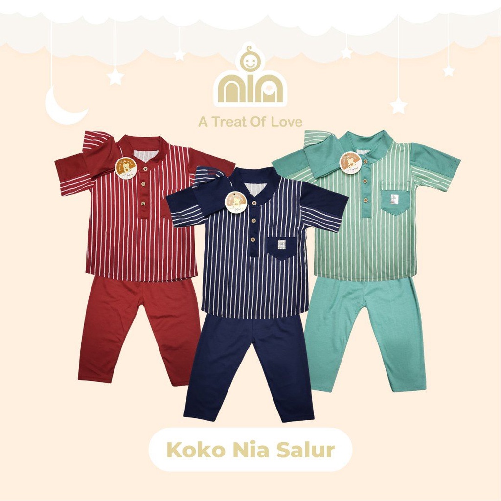 RAMADHAN SALE !!! Baju Koko Bayi Laki Laki 3-18 Bulan/Setelan Koko Bayi Salur/Pakain Muslim Anak Salur