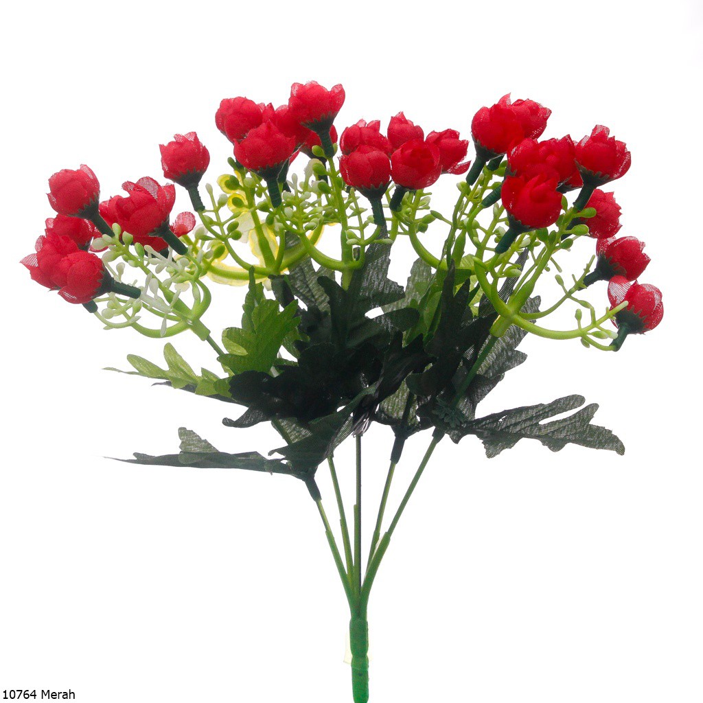 Bunga Plastik Ranunculus Mini 1076-Merah
