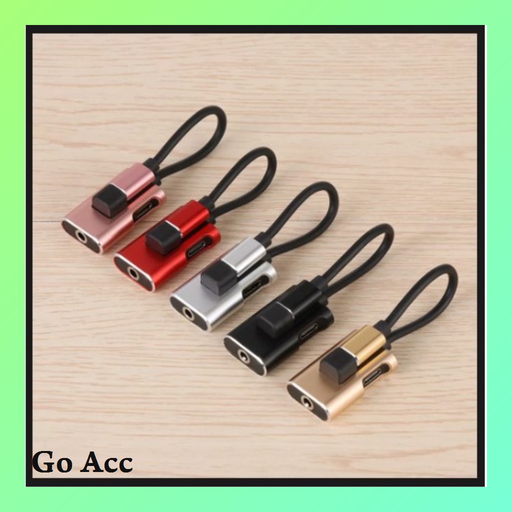 Kabel Data konektor Type C model key chain magnet to audio jack