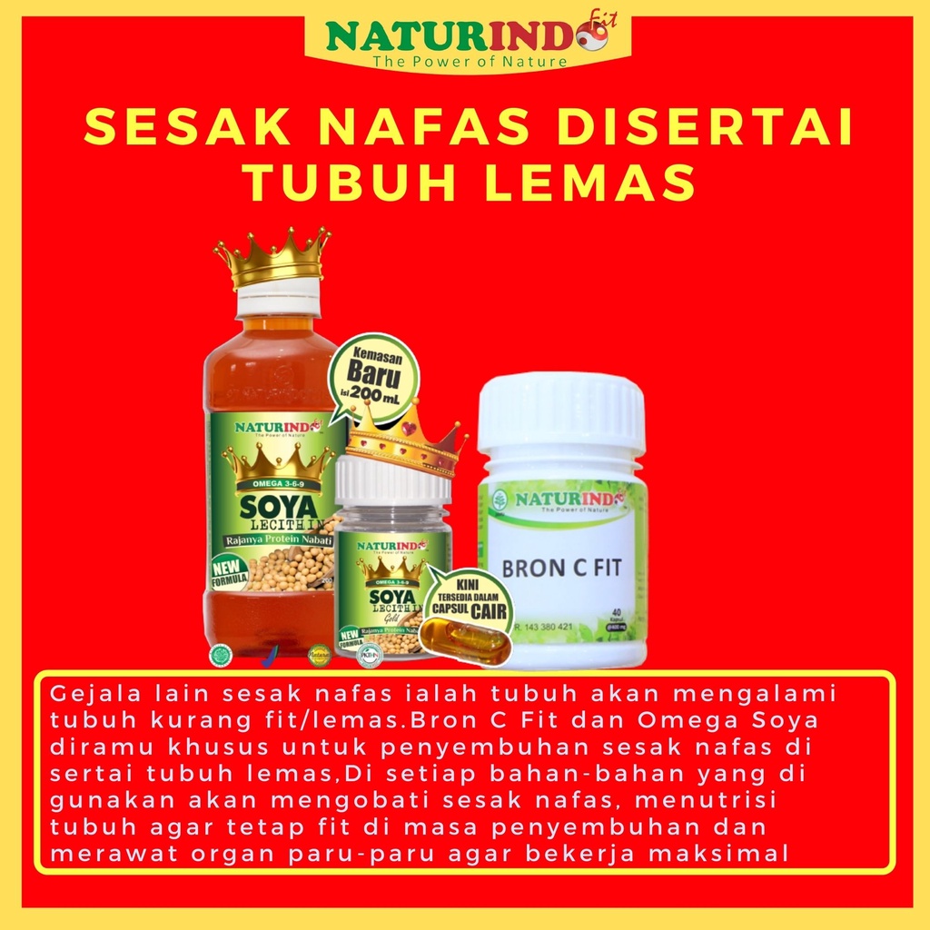 Obat Sesak Nafas Bron C Fit Naturindo Solusi Atasi Gangguan Pernafasan Asma Gurah Bronkitis Obat Batuk Ampuh-SESAK NAFAS+LEMAS