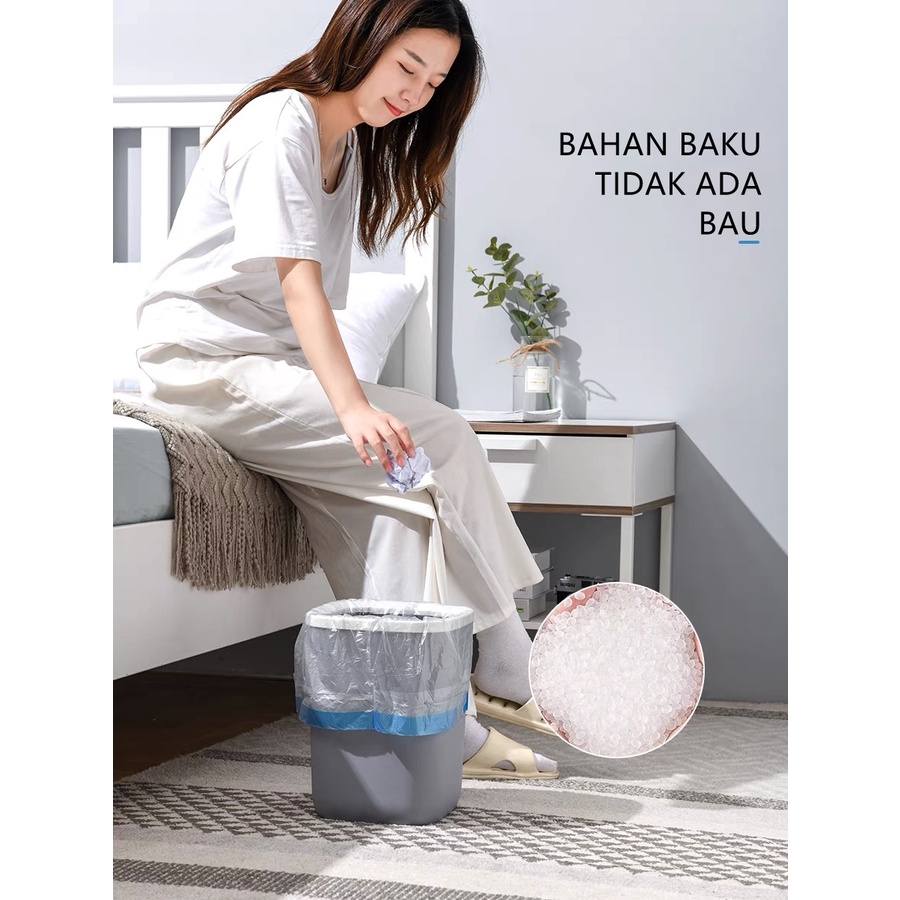 PLASTIK SAMPAH + TALI|KANTONG SAMPAH ROLL 45*50CM ISI 15lbr - Hitam