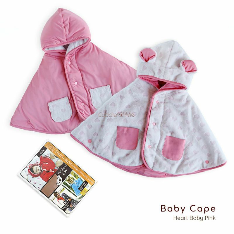 Jaket Anak CuddleMe BabyCape | Mantel Bayi Balita Cuddle Me Baby Cape | Grosir Cuddle Me BabyCape-Heart Baby Pink