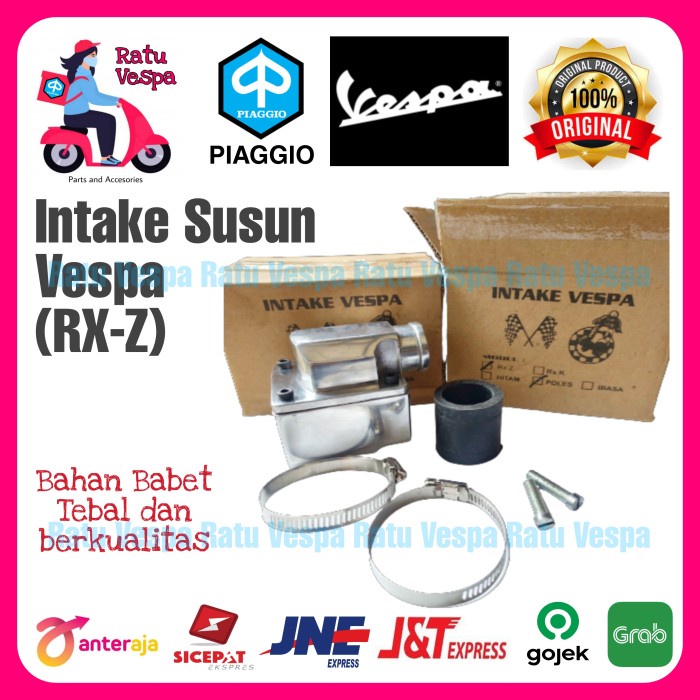 Intake Susun RXZ untuk Vespa largeframe kualitas bagus tebal dan kuat.