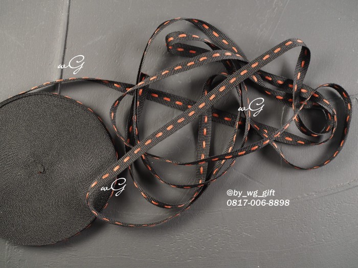 

Pita Grossgrain - Hitam Orange A ; Lebar 1 cm; Panjang 28.5 yards