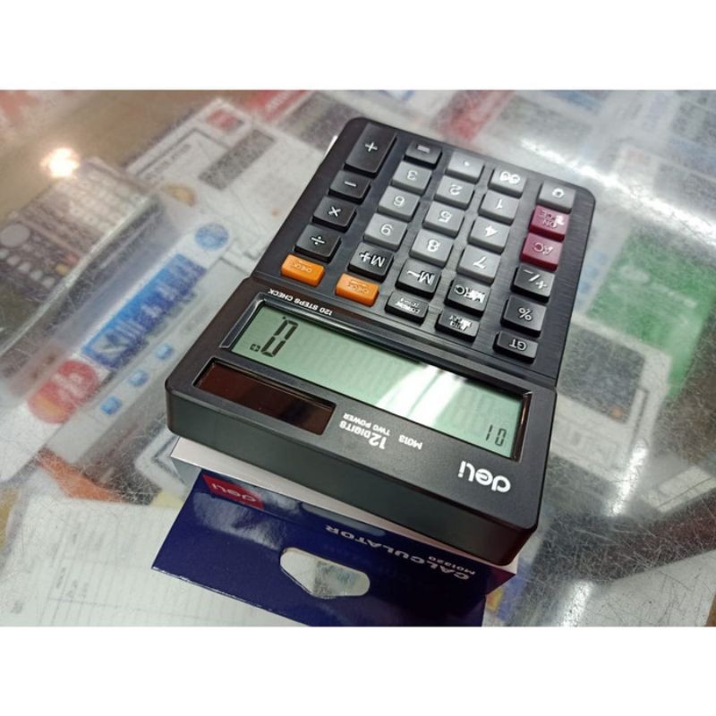 DELI M013 12 DIGIT CHECK CORRECT CALCULATOR GARANSI 3 TAHUN COMPACT