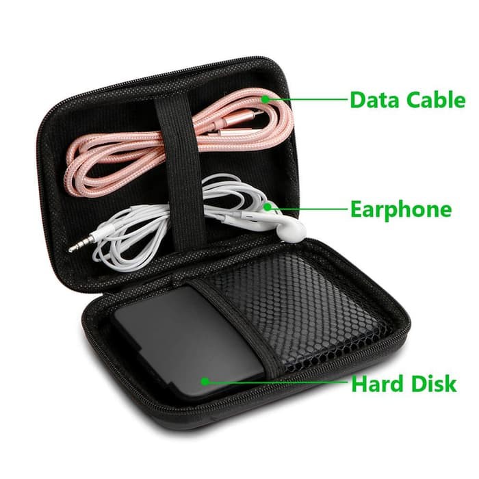 2.5 Inch HDD Case Storage Earphone Powerbank Cable Shockproof Box
