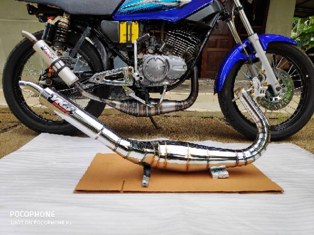 Knalpot RX King YKJ Racing Kolong Kobra Chrome Cacing Super Pro Terbaru Super Garing-1
