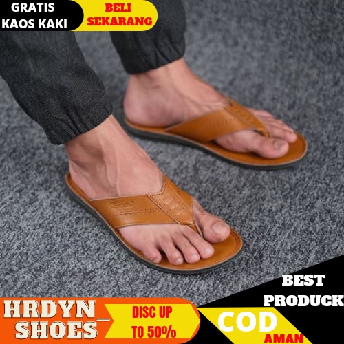 ORIGINAL - SANDAL JEPIT KULIT PRIA CASUAL / SENDAL JAPIT KEKINIAN COWOK LAKI-LAKI DEWASA KASUAL BARLIN-01