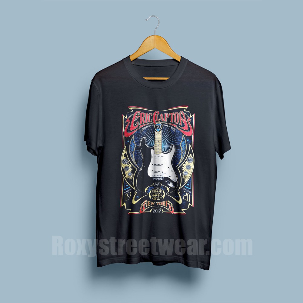 Kaos Poster Konser Eric Clapton Tour Poster New York T-Shirt