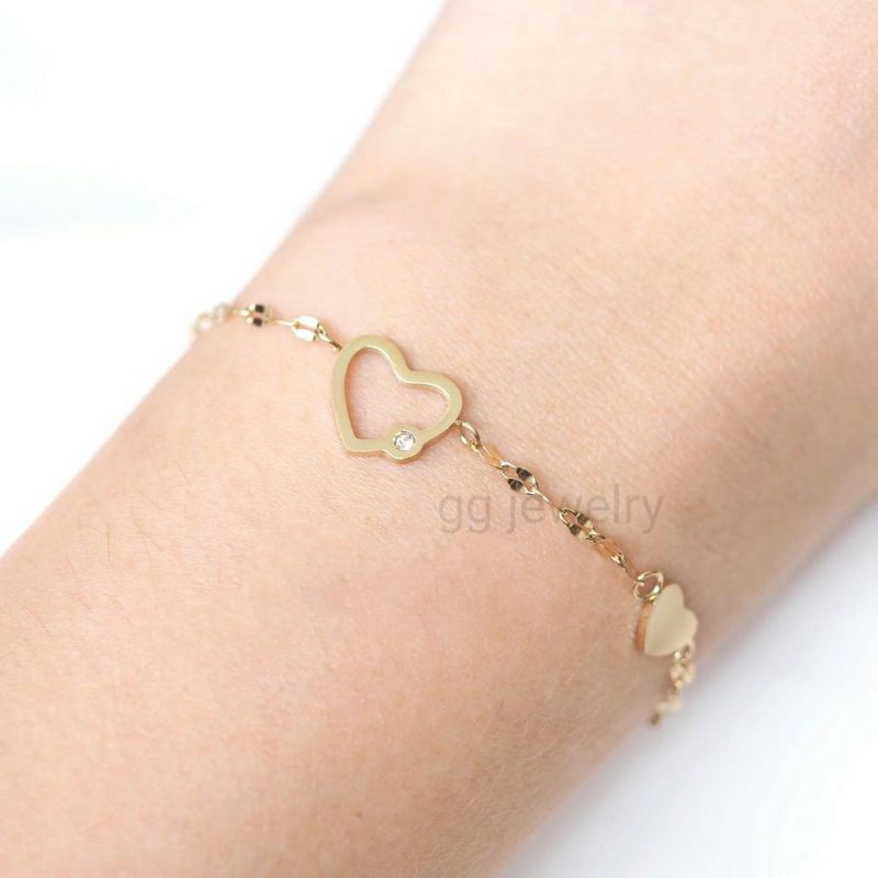 GG Gelang Tangan Rantai Ulir Love Titanium