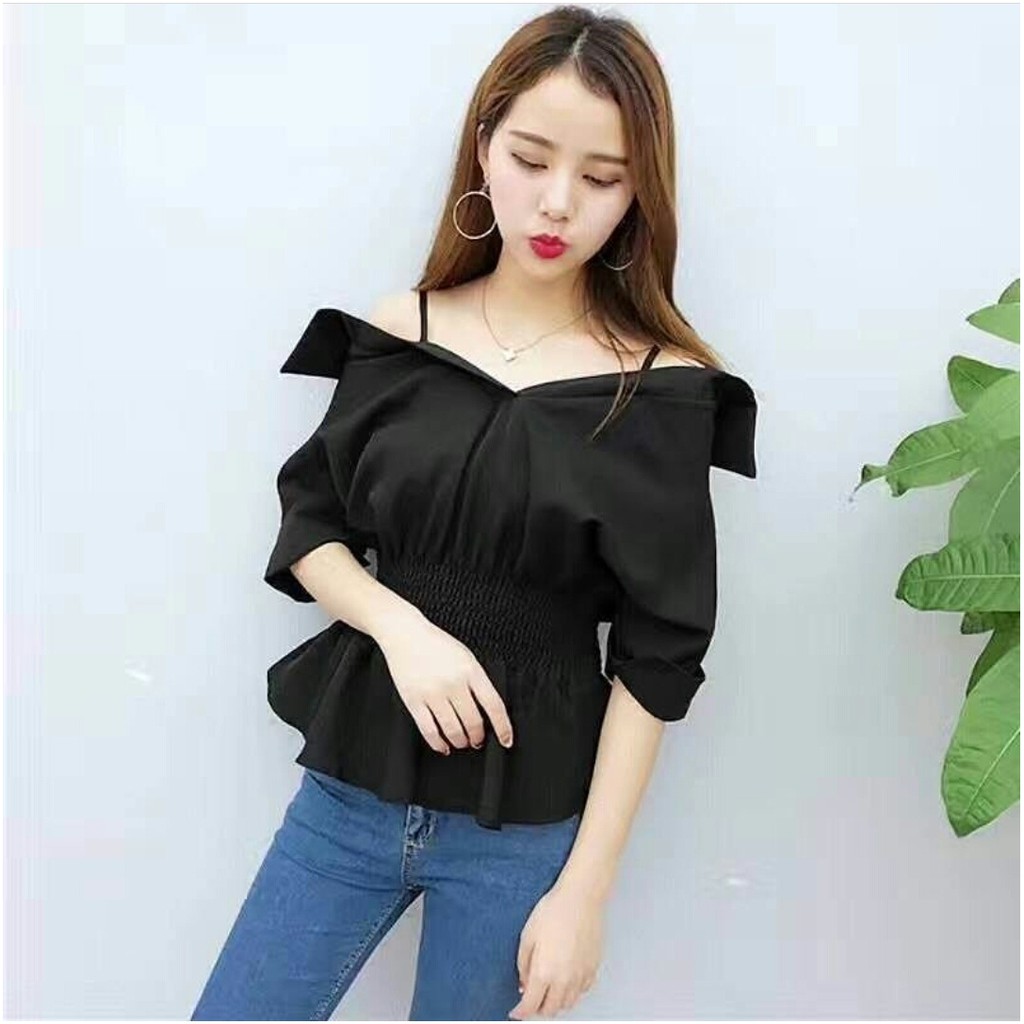 Cynthiadys Virginia Blouse Wanita Lengan Tanggung Model Trendi Korean Style Fashion Terbaru Terkini