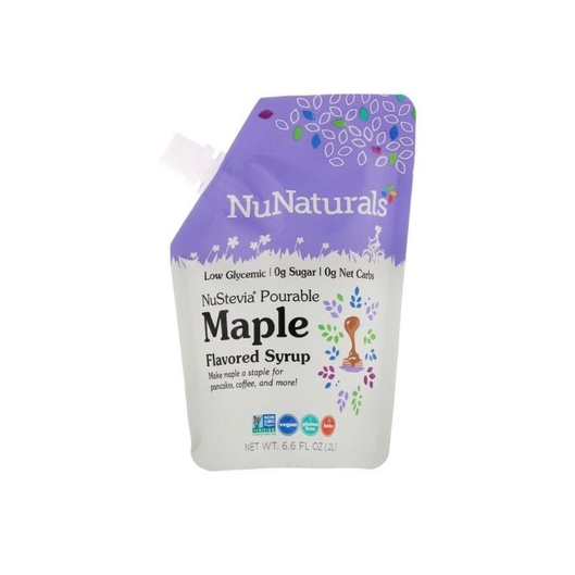 Nunatural Diet Keto Organic NuStevia, Pourable Maple Flavor Syrup, 6.6 fl oz