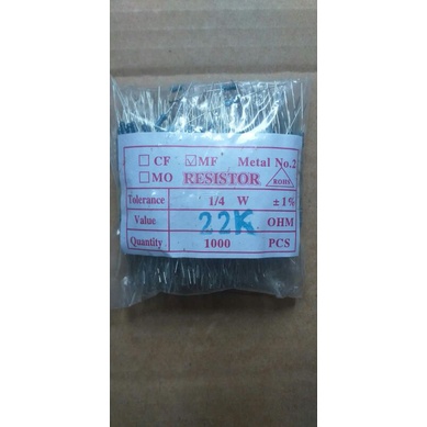 Resistor 22K Resistor 22 K 1/4 watt 50pcs