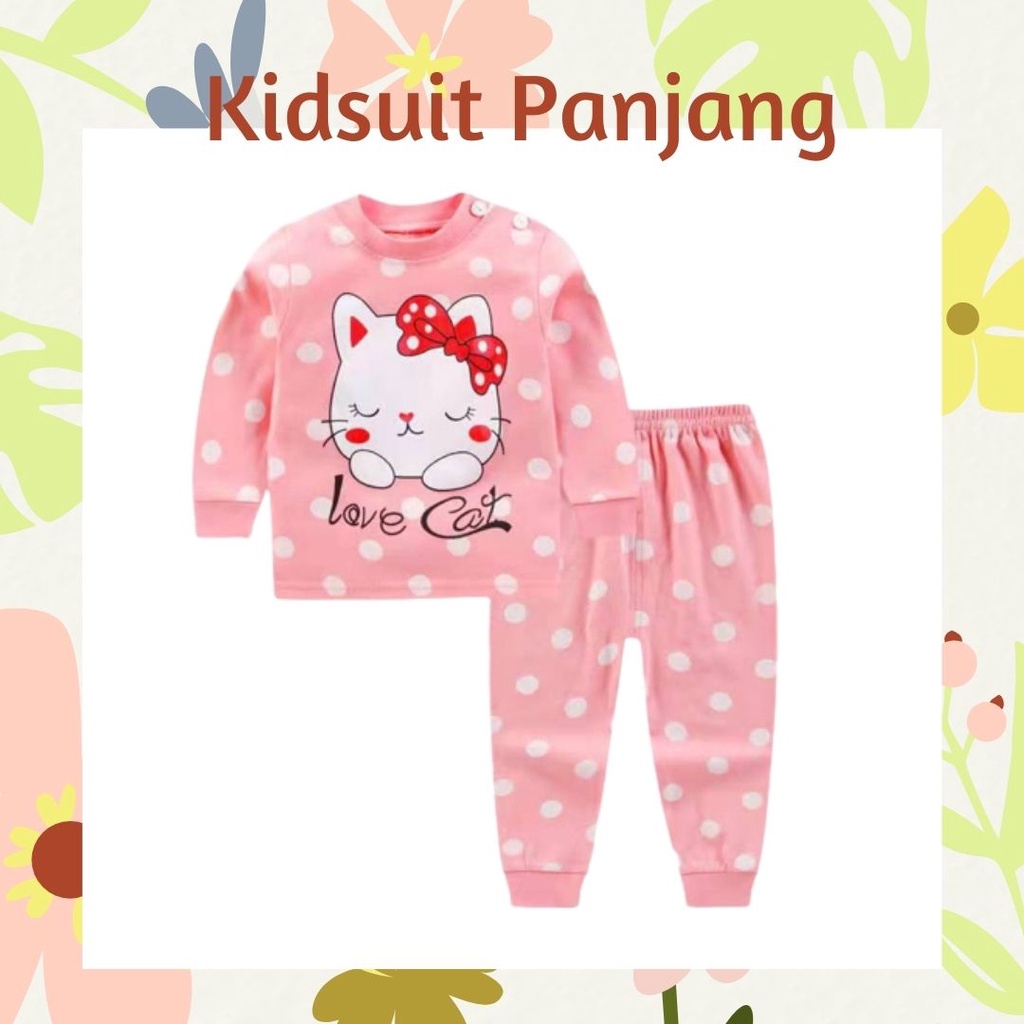 Plazababyku KIDS SUIT PANJANG H5 Setelan Anak Bahan Kaos Lengan Berkualitas Import cewek cowok NEW5