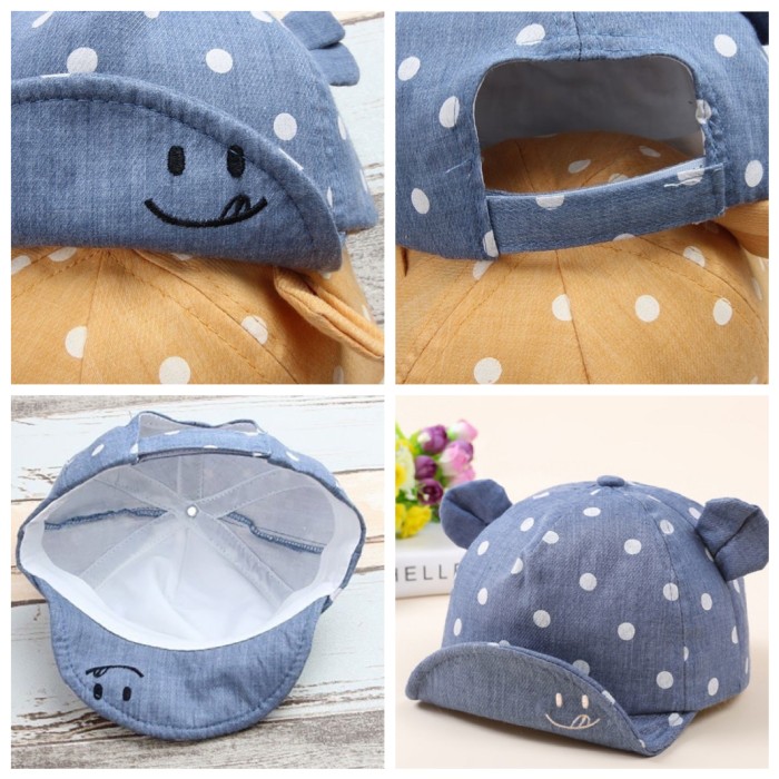 Topi bayi korea polkadot topi import anak bayi baby baseball cap