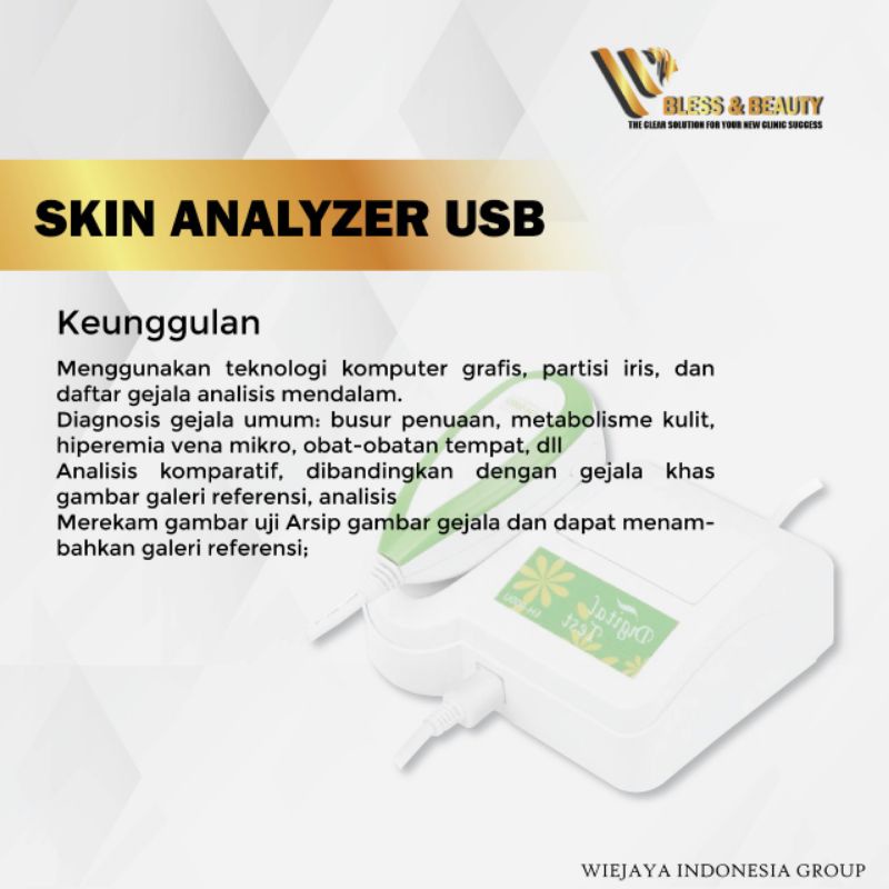 Alat Kecantikan Skin Analyzer USB Portable Analisis Scanner Green Digital