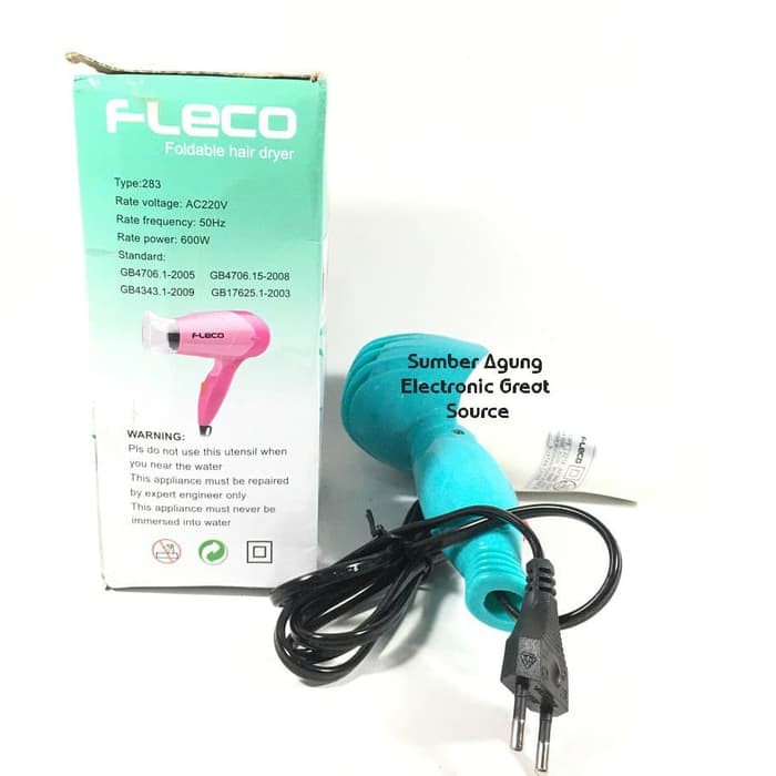 Hair Dryer Lipat Portable Travel Fleco 283 Pengering Rambut Untuk Trav