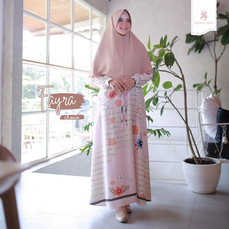 FAYRA DRESS || Gamis Motif Set Khimar Original Branded