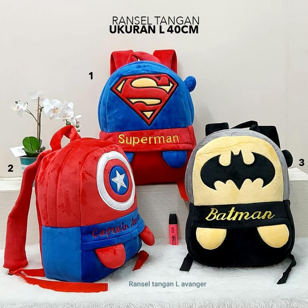 Ransel besar impor anak sekolah tk sd ironman batman ironman superman kapten doraemon avengers