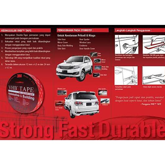 

3M VHB DOUBLE TAPE 12 MM X 4.5 M ORIGINAL EXCLUSIVE